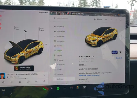2021 Tesla Model Y Long Range Dual Motor All-Wheel Drive from USA, damaged, VIN 5YJYGDEEXMF286800